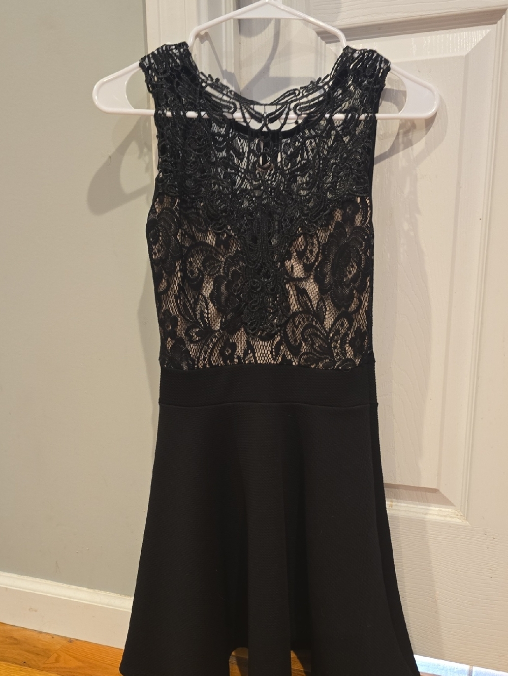Windsor Black Lace-Trim Knit Top